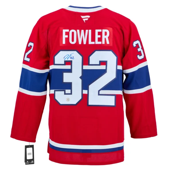 Jacob Fowler Autographed Montreal Canadiens Fanatics Premium Jersey