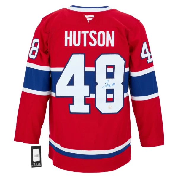 Lane Hutson Autographed Montreal Canadiens Red Fanatics Premium Jersey