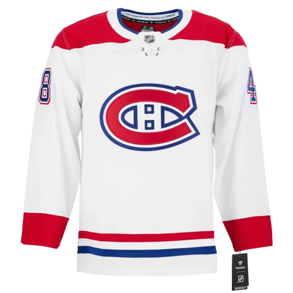 Lane Hutson Autographed Montreal Canadiens White Fanatics Premium Jersey