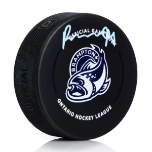 Porter Martone Autographed Brampton Steelheads Official CHL Game Puck