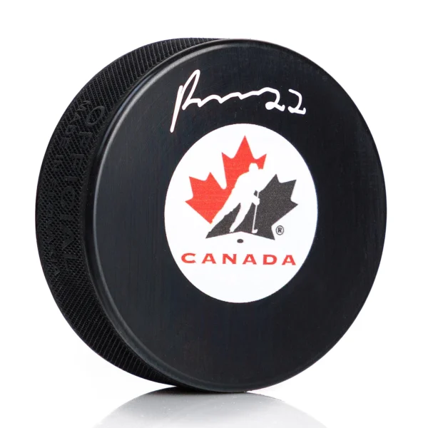 Porter Martone Autographed Team Canada Hockey Puck