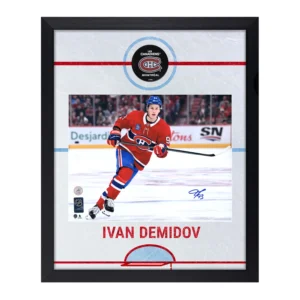 Ivan Demidov Autographed Montreal Canadiens Graphic Rink Frame 18 x 22