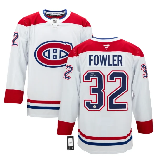 Jacob Fowler Autographed Montreal Canadiens Fanatics Premium Jersey