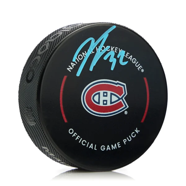 Jacob Fowler Autographed Montreal Canadiens Official Game Puck