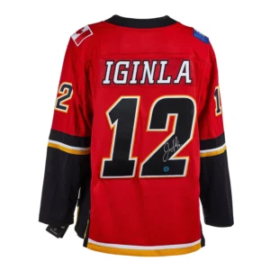 Jarome Iginla Autographed Calgary Flames Black Logo Fanatics Breakaway Jersey