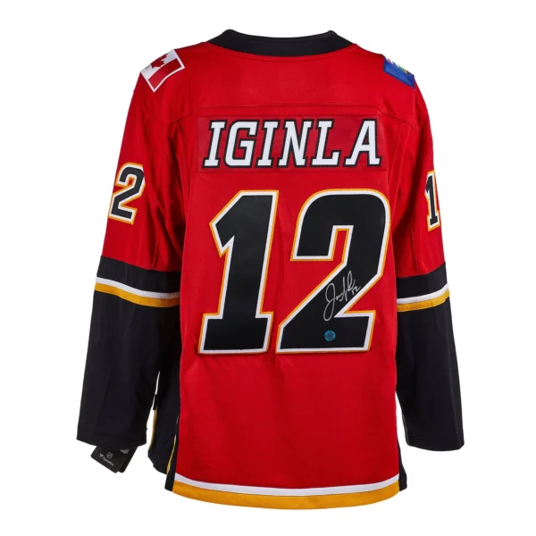 Jarome Iginla Autographed Calgary Flames Black Logo Fanatics Breakaway Jersey