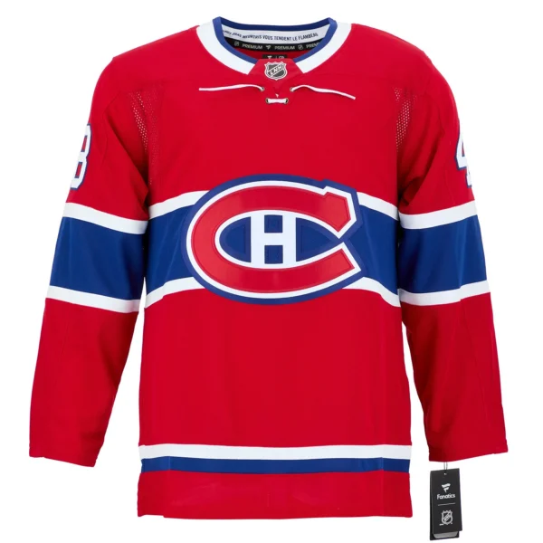 HUTL-MTL-01A-001_1 Lane Hutson Autographed Montreal Canadiens Fanatics Premium Jersey