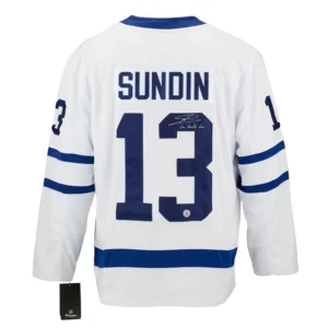 SUNM-TOR-01B-001 Mats Sundin Autographed Toronto Maple Leafs Fanatics Breakaway Jersey with 'Go Leafs Go' Inscription