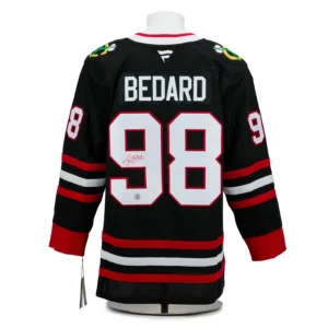 Connor Bedard Autographed Chicago Blackhawks Alternate Black Fanatics Premium Jersey